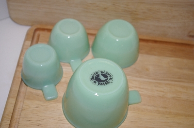 +MBA #13-082   "Goose Berry Patch Milk Glass Green Measuring Cups