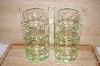 +MBA #13-193   "2003 Martha Stewart Set Of 5  Antique Green Tall Water Glasses