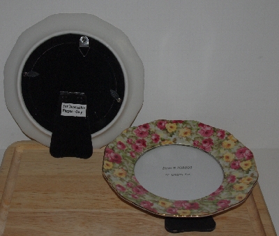 +MBA #13-022    "Set Of 2 English Garden Porcelain Saucer Picture Frame