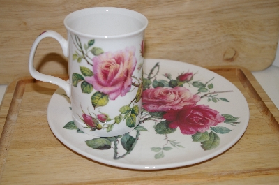 +MBA #13-168  English Rose Sandwich Plate & Cup