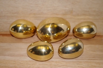 +MBA #13-212  1990's Set Of 5 Brass Eggs