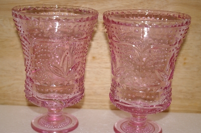 +MBA #14-006B   "Set Of 2 Pink  Fancy Glass's"