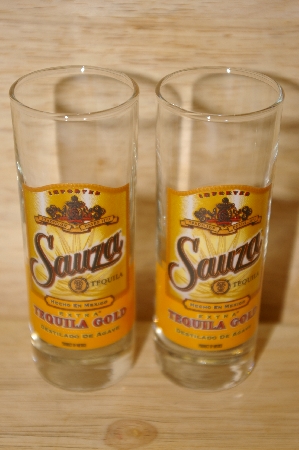 +Set Of 2 "Sauza" Tequila Tall Shot Glasses