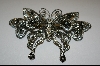 + Large Black & White Crystal Butterfly Pendant