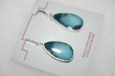 +MBA #16-654  Beautiful Artist "P"  Signed Blue Turquoise Earrings