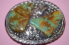 +MBA #16-626  "Large Green Turquoise Belt Buckle