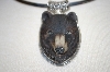 +MBA #16-165B  Artist Signed Hand Carved & Painted Bear Pendant 