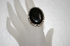 +MBA #16-327   Large Black Onyx & Sterling Ring