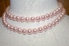 +MBA #16-430  Double Strand Pink Glass Pearl Necklace