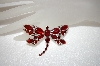 +MBA #17-404  Monet Red Dragonfly Pin