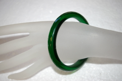 +MBA #16-11  Rare Dark Green Glass Bangle Bracelet