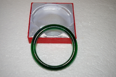 +MBA #218-A  Rare Dark Green Glass Bangle Bracelet