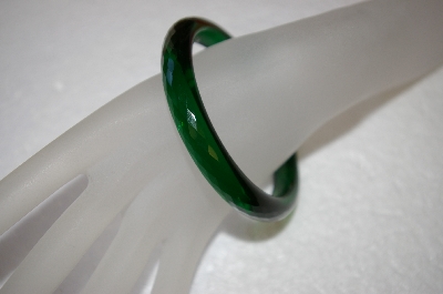 +MBA #218-A  Rare Dark Green Glass Bangle Bracelet