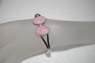 +MBA #17-055  Pink Gemstone Hinged Bracelet