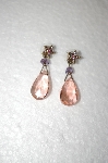 +MBA #17-058  Sweet Romance Pink Glass Earrings