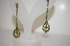 +MBA #17-545    Green & Yellow Crystal Drop Earrings