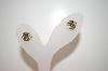 +MBA #17-554  14K Plated Large Champagne CZ Stud Earrings