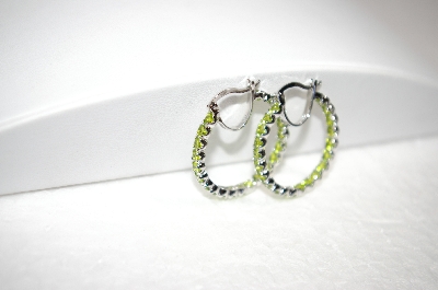 +MBA #18-087  Sterling Inside Out Peridot Hoops