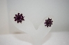 +MBA #18-055  Purple Crystal Flower Earrings