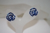+MBA #18-278  Blue Crystal Rose Earrings