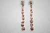 +MBA #19-103   Nolan Miller Rose Gold Plated Pink CZ Earrings