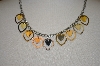 +MBA #19-232  Stainless Steel Tri-Color Heart Dangle Necklace