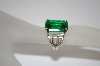 +MBA #19-524  Square Cut Green Quartz Sterling Ring