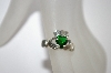 +MBA #19-560  Sterling Claddagh Green Quartz Ring