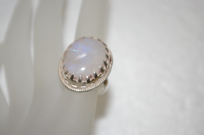 +MBA #19-364  Sterling Oval Cut Moonstone Ring