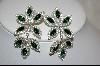 +  " Emerald Green & Clear Crystal Drop Earrings