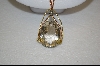 +MBA #CQ   Large Oval Wire Wraped Quart Crystal Pendant