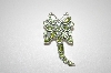 +MBA #20-362  Beautiful 18 Stone Sterling Peridot Butterfly Pin/Pendant 