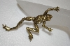 +MBA #20-297  Large Gold Toned Climbing Frog Pin