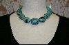 +   "14 Stone Large Round Blue Turquoise Necklace