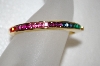 +MBA #20-201  Gold Plated Colors Of Crystal Bangle Bracelet