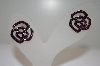 +MBA #20-096  Purple Crystal Rose Earrings