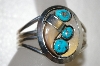 +MBA #20-511  Artist "Delbert Vandever"  Signed Bear Claw & Blue Turquoise Sterling Cuff Bracelet