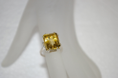 +MBA #20-031  Square Cut Citrine Sterling Ring
