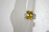 +MBA #20-066  Oval Canary Yellow & Clear CZ Ring