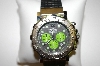 +MBA #21-080  Men's Croton Stainless Chronomaster Rubber Strap Watch