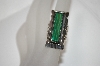 +MBA #21-786  Artist Signed Square Sterling Malachite Ring