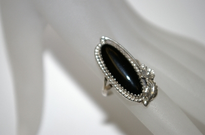 +MBA #21-644  Artist Signed "SN" Small Fancy Sterling Black Onyx Ring