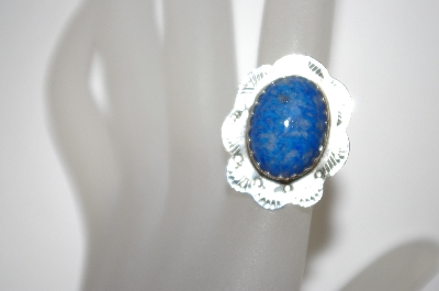 +MBA #21-661  Artist Signed "RC" Fancy Denim Blue Lapis Ring
