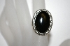 +MBA #21-663  Sterling Oval Cut Black Onyx Ring