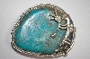 +MBA #21-795  "Artist Signed "J" Beautiful Blue Turquoise Sterling Hopi Belt Buckle