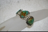 +   Dark Green 3 Stone Turquoise Bracelet