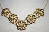 +  14K Tri Color 17" 10 Gram 5 Flower Necklace