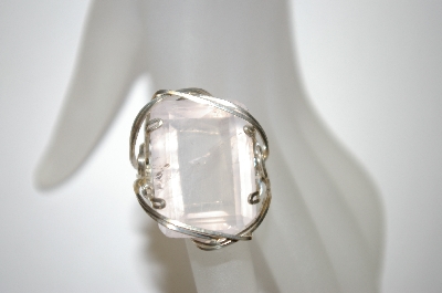 +MBA #21-103  Fancy Wire Wraped Rose Quartz Ring