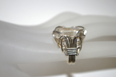 +MBA #21-120  Fancy Wire Wraped Clear Quartz Ring