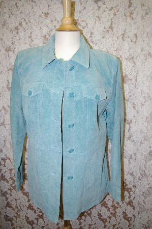 +MBA #16-036  "Denim & Co. Blue Washable Suede Fully Lined Shirt Jacket